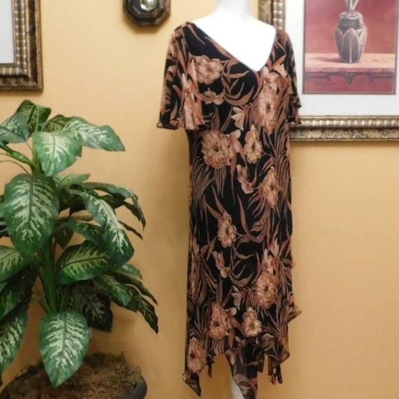 Eva Blue Womens Petite Floral Casual Dress - Picture 7 of 8